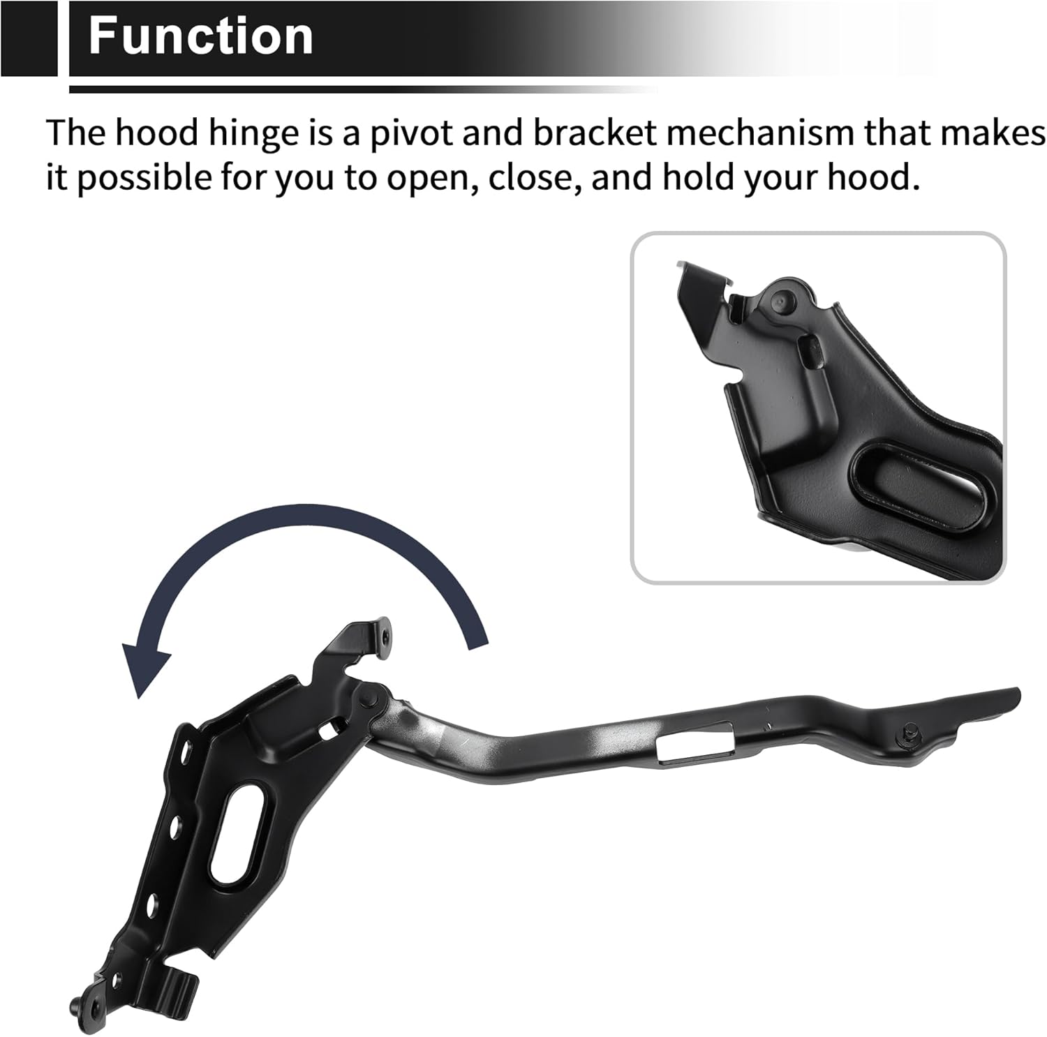 Front Driver and Passenger Side Hood Hinges for Ford F-150 2015-2020 Front Bonnet Bracket No.FL3Z16796B/FL3Z16797B Iron 1 Pair