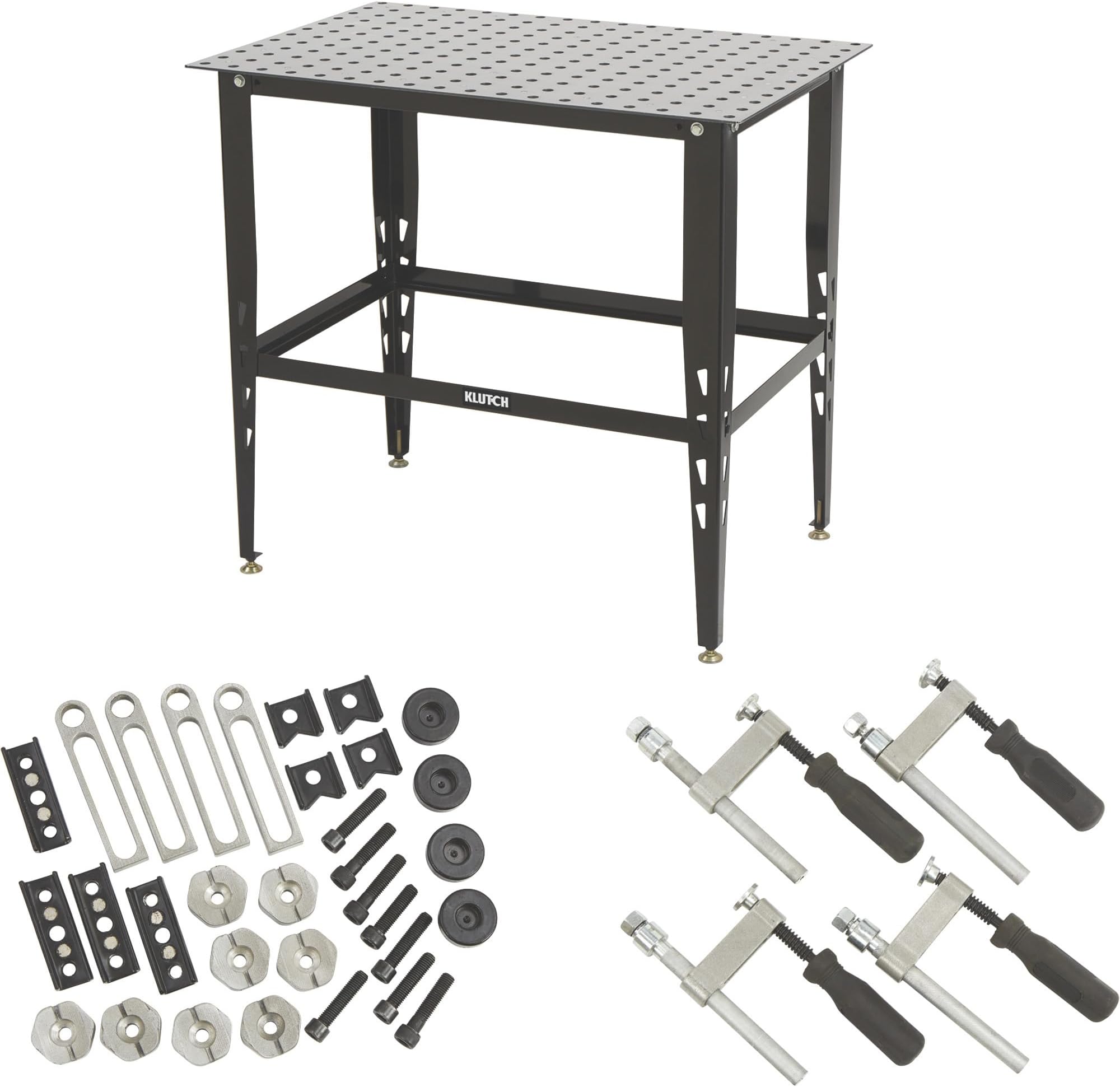 Steel Welding Table with 24-Piece Fit-Up Tool Kit, 600 Lb Capacity, 36 in. L x 24 in. W x 33-1/4 in. H, 16mm Fixture Holes, Stand Alone or Benchtop Welding Fabrication Table