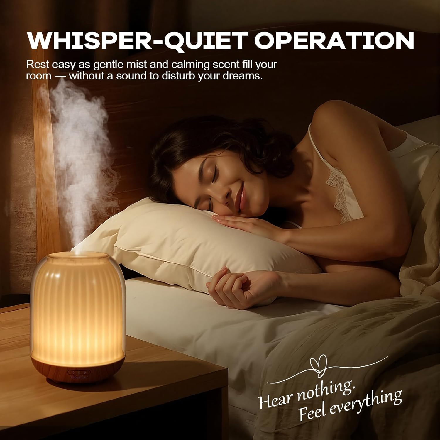 Essential Oil Diffuser with Night Lamp | 120ml USB Portable Aroma Diffuser with Wood-Grain Base & Glass-Look Cover | Humidifier with Lights | Small Humidifier for Bedroom, Office | Room Décor | Gift - Image 2