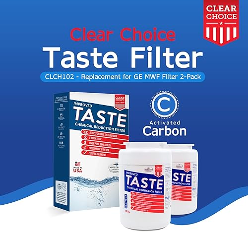 Miniatura 2 de Clear Choice Filtro de sabor de repuesto para filtro GE MWF GWF compatible con WF287 EFF-6013A FMG-1 FMG1 Filtro de agua para refrigerador, NSFANSI