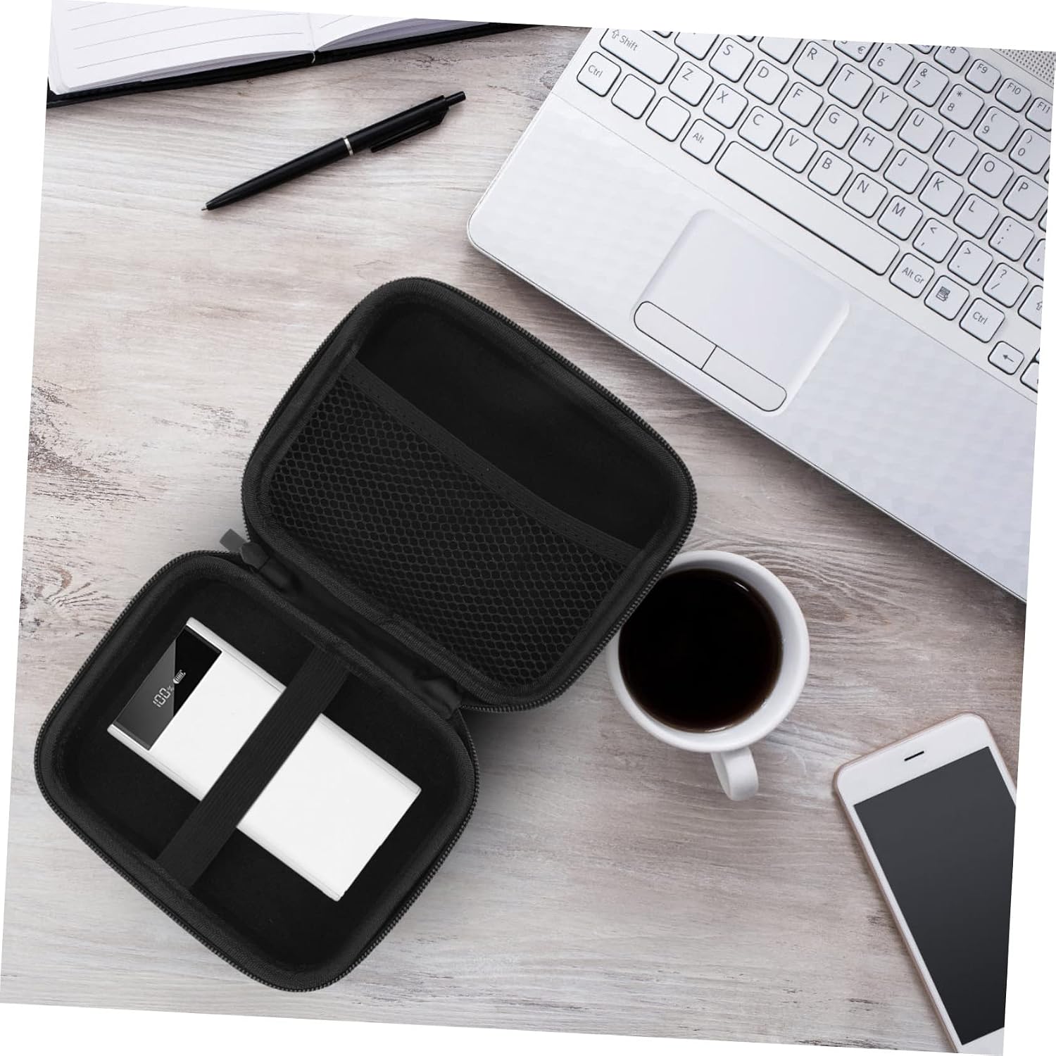 Zerodeko 3pcs Portable Hard Drive Case Oxford Cloth Storage Bag for Data Cables Power Bank and Electronics Accessories Compact Organizer for Travel and Daily Use