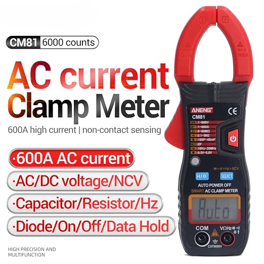 Multímetro Pinza Digital para Corriente AC/DC, Voltaje, Resistencia, Temperatura, Diodo y Prueba de Continuidad – Portátil con Retroiluminación miniatura 4