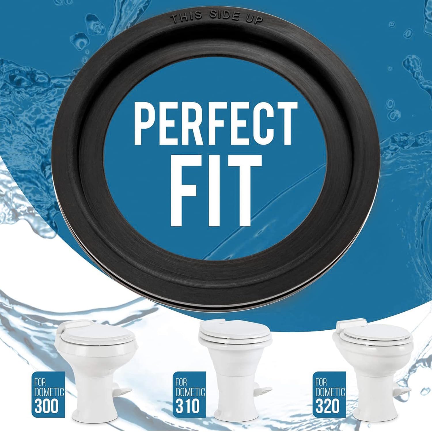 2 Pack 385311658 Flush Ball Seal Kit RV Toilet Gasket Sealer Flush Ball Gaskets RV Toilet Seal Replacement Compatible with Dometic 300/310/320 RV Toilets