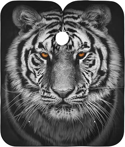 ALAZA Capa de peluquero de tigre vintage para hombres y mujeres, delantal de corte de pelo impermeable, babero de afeitado de barba, paño de corte
