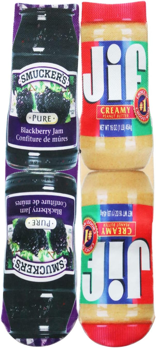 KACOLOR Mens Crazy Funny Cool 3D Print Pattern Novelty Crew Tube Socks