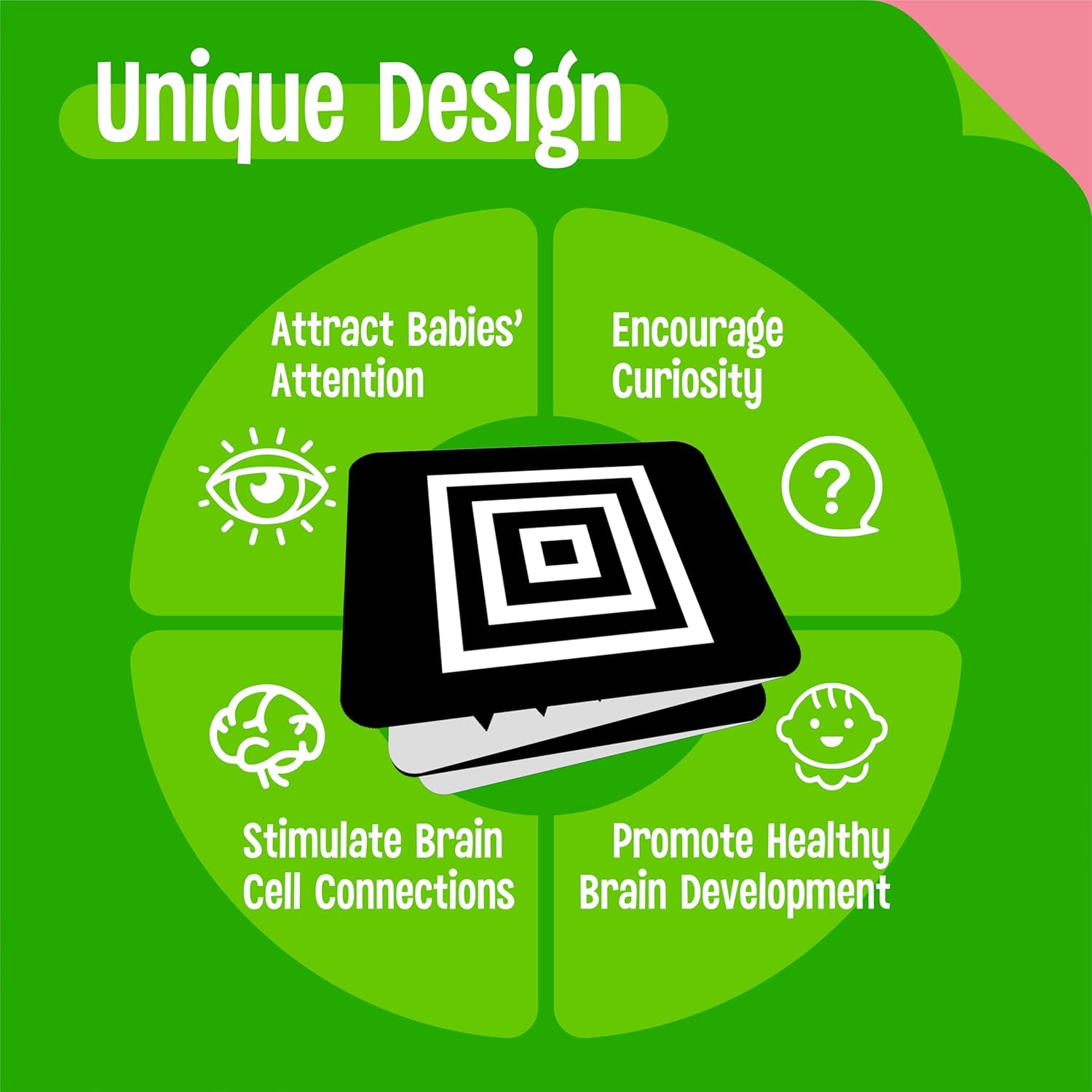 2 PCS Baby Visual Stimulus Cards, Double-Sided High Contrast Black and White Flashcards Sensory Developmental Montessori Cards Set for Newborn Boy Girl Baby Tummy Time (39” X 8”) - Image 5