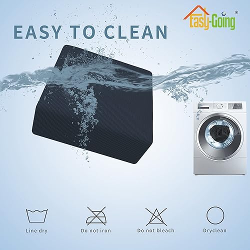 Vista 584 de Easy-Going - Funda elástica para taburete otomano, funda protectora para muebles, funda rectangular con parte inferior elástica Beige