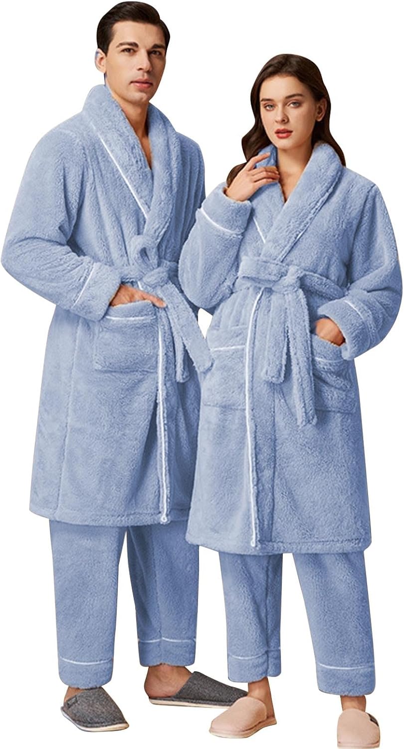 Generisch Pyjama pour homme - Double polaire - Robe de chambre et