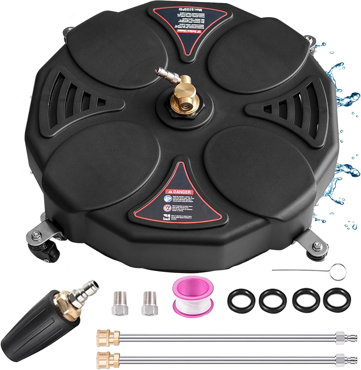 13" Pressure Washer Surface Cleaner,Selkie Power Washer Driveway Attachment with 2 Power Washer