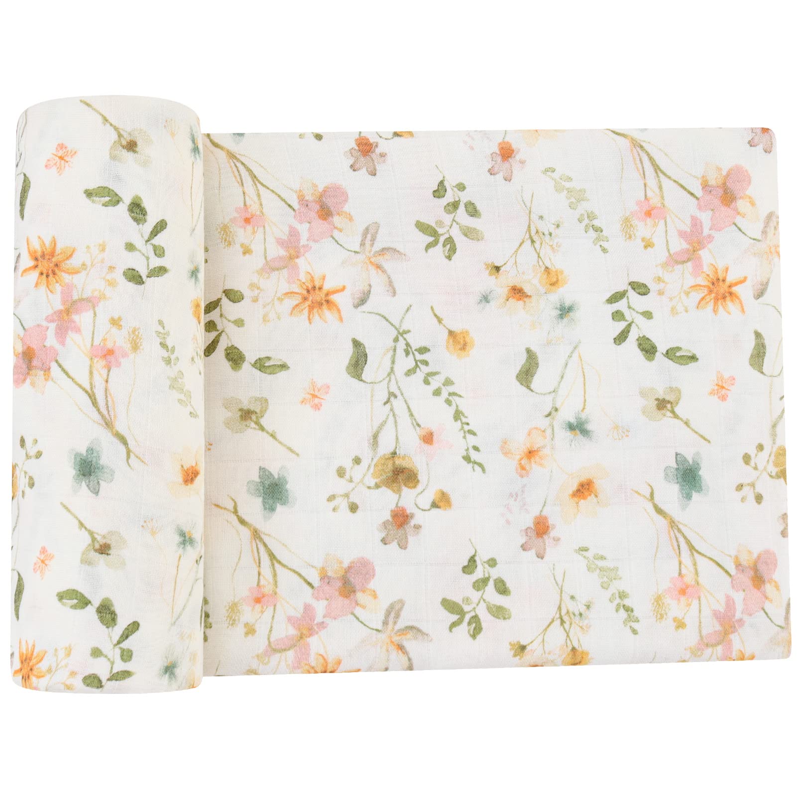 Lebze LifeTree Copertine in Mussola, Morbido Copertina Mussole Neonato, Cotone Bambù 120cm x 120cm Unisex Panno di Copertura, Regalo Perfetto per il Bambino