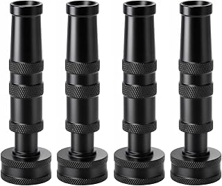 [4 Pack] RESTMO Hose Nozzle, Heavy Duty Garden Hose Sprayer for Outdoor | Solid Brass Construction, Leak-proof, Adjustable 3 Spray Patterns, Jet | Mist | Cone, Ideal for Patios & Floors & Cars, Black