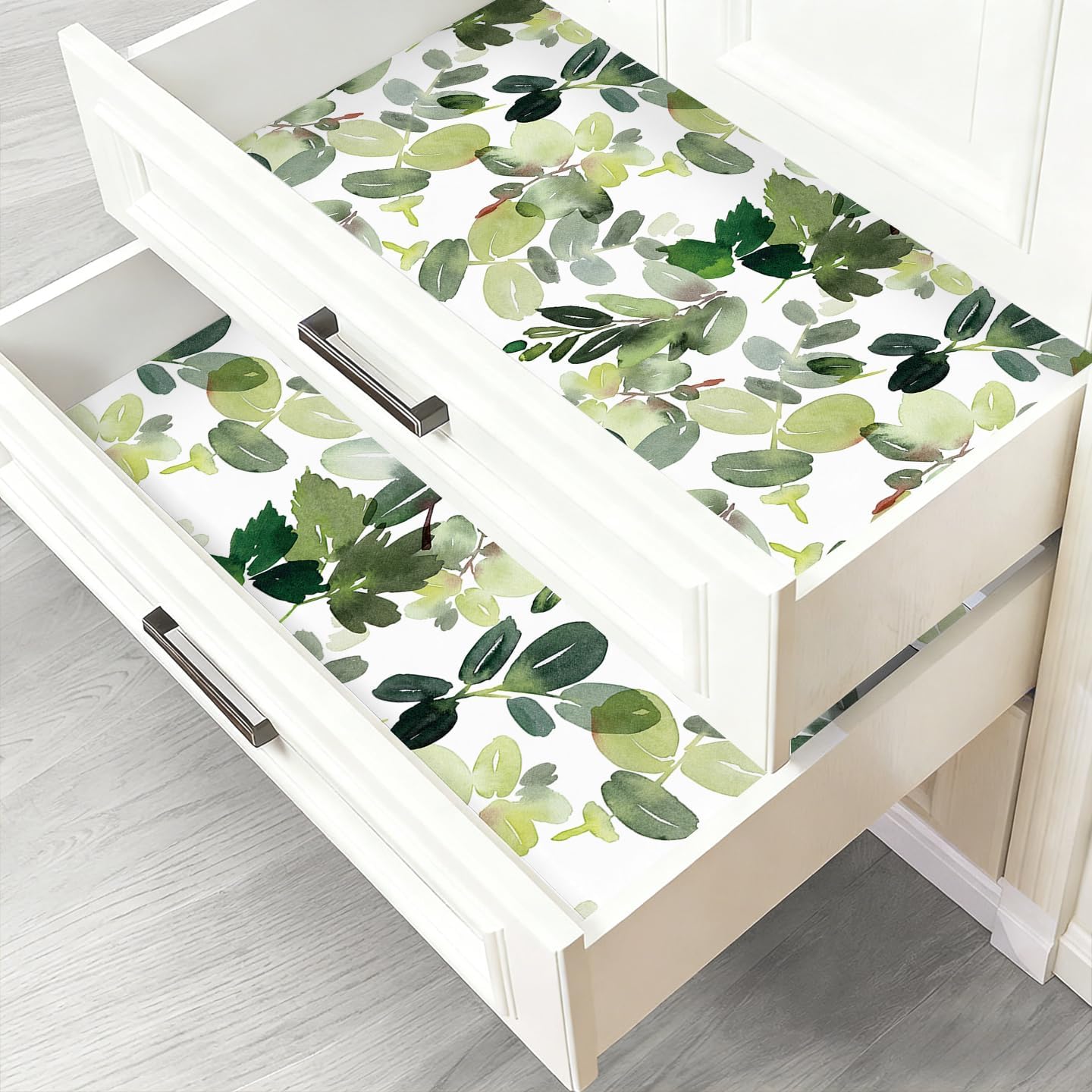 Shelf and Cabinet Liner Self Adhesive Liner for Kitchen Drawer Botanical Peel and Stick Contact Paper Waterproof Non-Slip Liners for Cupboard Pantry Dresser 17.7 x 78.7 in