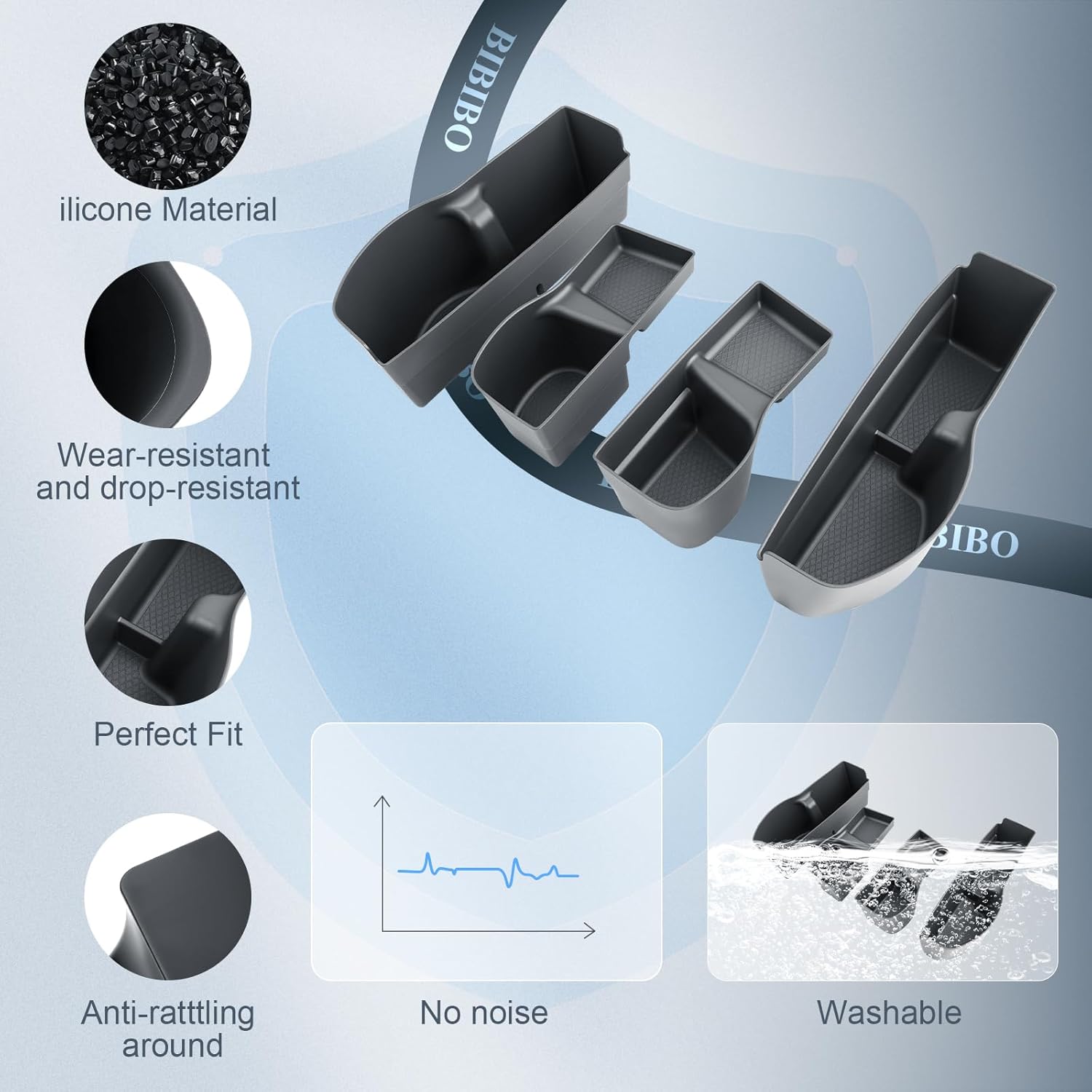 BIBIBO 4Pack 2025 2026 CRV Center Console Organizer for 2023-2026 Honda CR-V (LX/EX/Sport Hybrid/EX-L/TrailSport Hybrid/Sport-L Hybrid) Insert Door Side Storage Box 2026 Honda CRV Door Trash Can