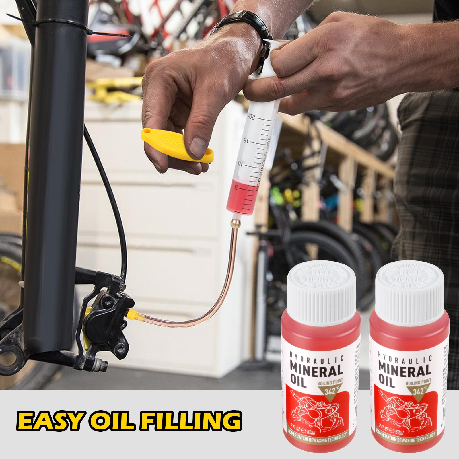Olio minerale liquido per freni 120 ml per freni a disco idraulici Shimano, Tektro e TRP