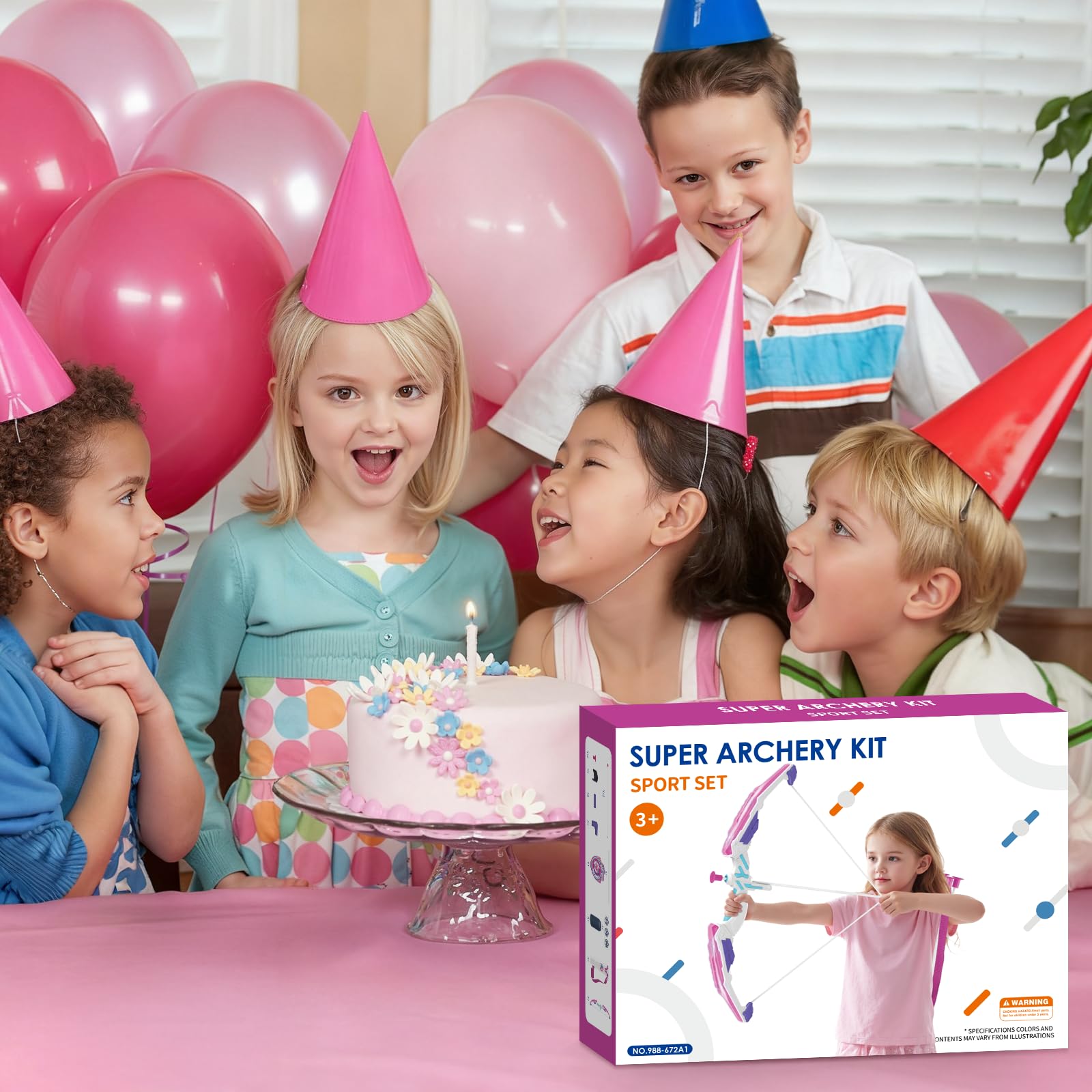 HYES Arco e Frecce per Bambini con Luci LED, Set Giocattoli Tiro con l'Arco con Ventose e Bersaglio
