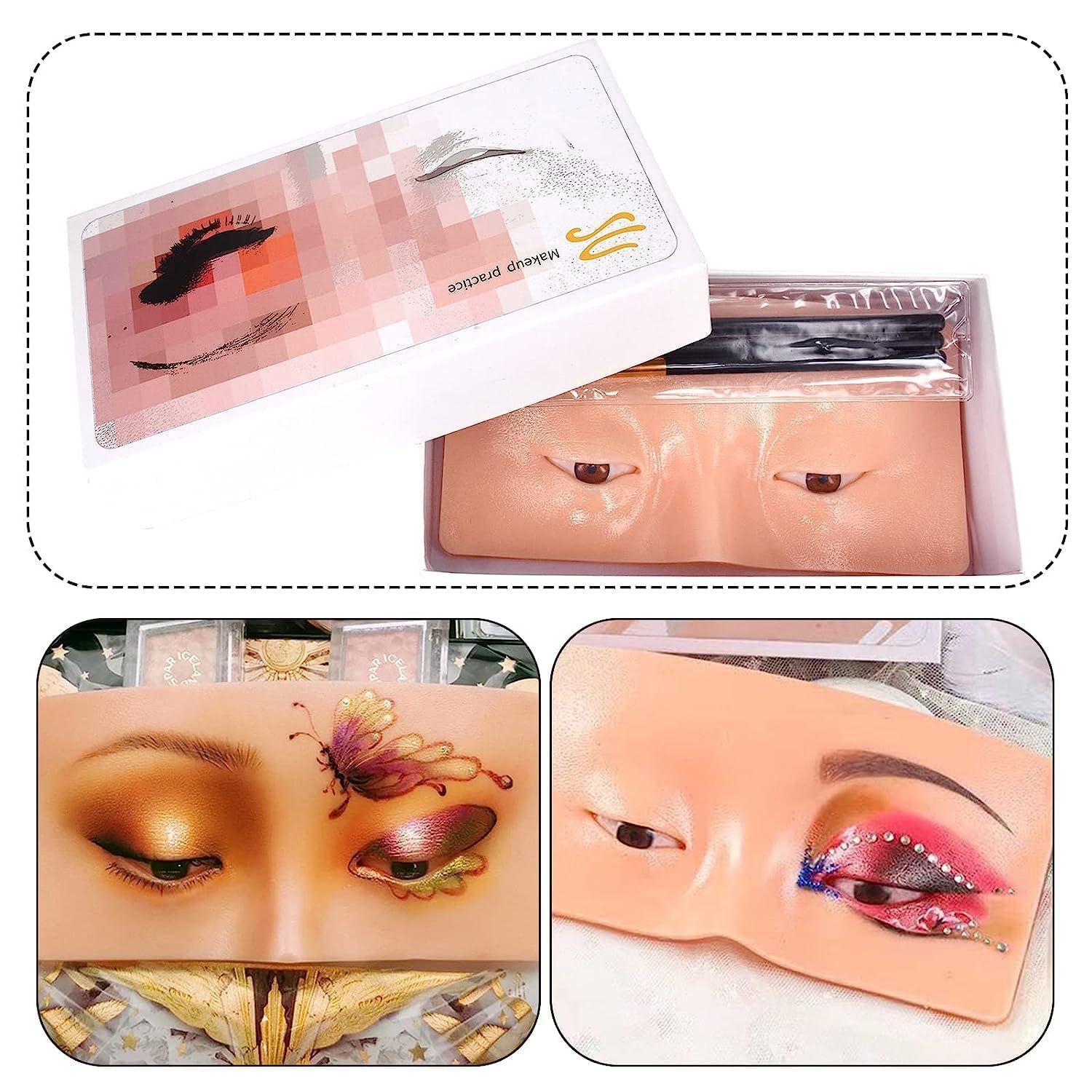 MF 4PCS Makeup Practice Face Board | Make Up Practice Face Board | Silicon Make up Face Practice Skin Board | For Beginners and Make Up Artists | Beginner Makeup Artist The Perfect Makeup 2