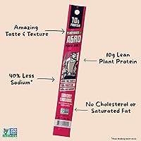 Vista 3 de AGRO POWER Barras de Carne Seca Vegana, Original Sabrosa a Base de Plantas, Bolsa de 7 Barras con 10g de Proteína, Sin GMO, 40% Menos Sodio, Cero