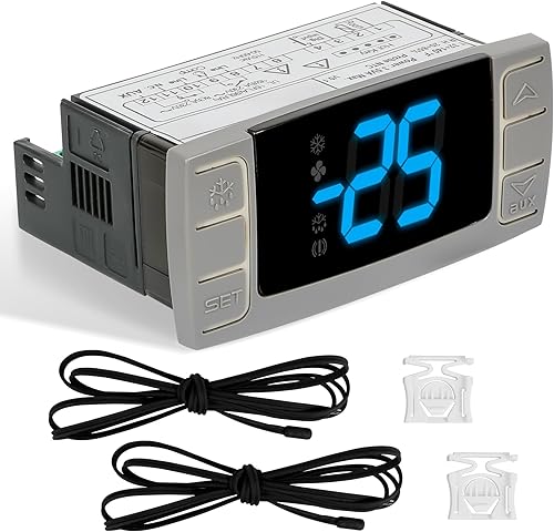 Miniatura 19 de Reemplazo para controladores de temperatura Dixell XR06CX-4N1F1, ideal para refrigeradores/congelador comerciales de 120 V 50-60 Hz, termostato