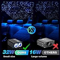 Vista 2 de Twinkle Starlight Headliner Light,32W 1000pcs 13.1ft LED Star - Kit de luz de fibra óptica para techo con aplicación/control remoto