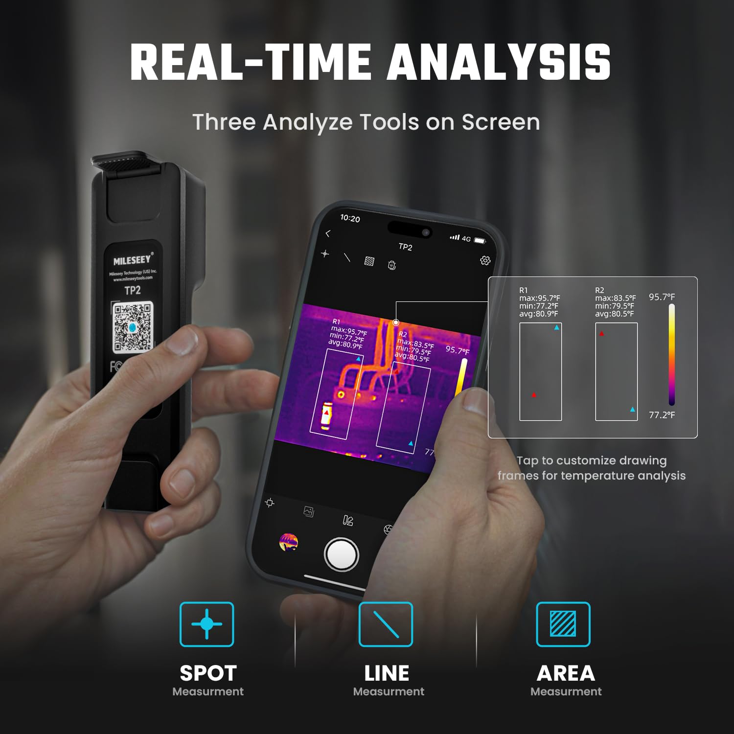 MiLESEEY TP2 Cámara Termográfica para Smartphones con Resolución IR de 256 x 192 para iOS y Android, Rango de Temperatura de -4 °F a 1022 °F y Sensibilidad Térmica de 40 mK (TP2)