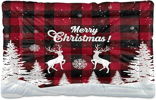 Miniatura 7 de Almohadilla de cama para mascotas con diseño floral rosa, tapete suave para cama de perro con parte inferior antideslizante, lavable a máquina,