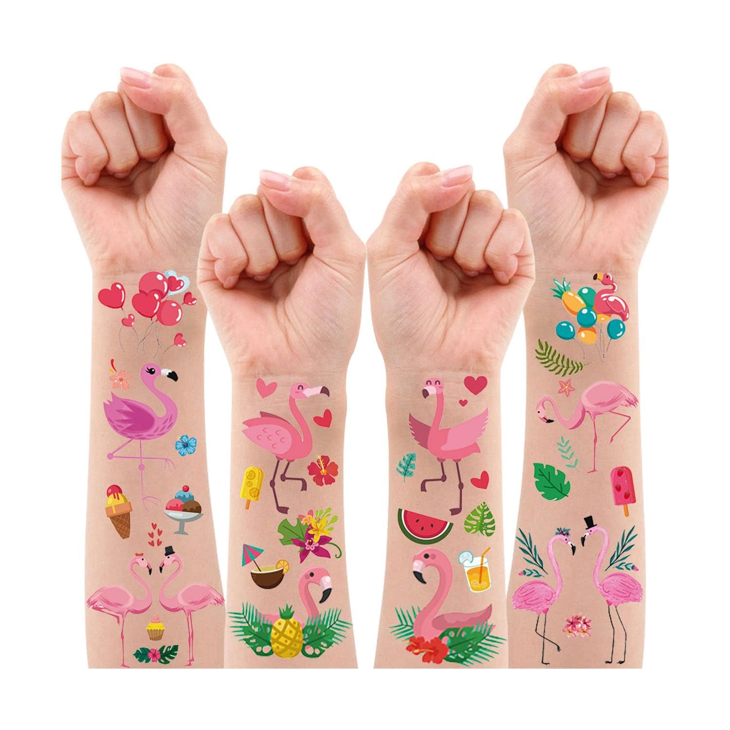 6-teiliges Tattoo-Set „PINK Flamingo“ Für Kinder – Inkl. Spielideen-Buch, Sicher & Spaßig