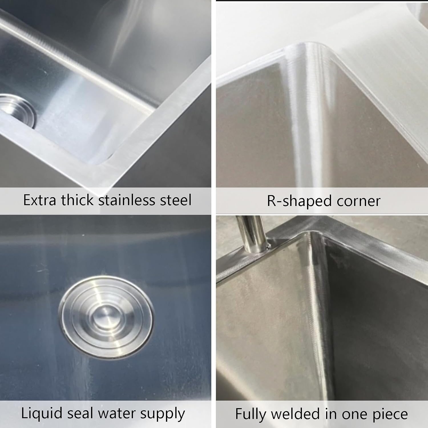 Commercial Mop Sink, Stainless Steel Mop Service Basin, Utility Mop Bucket with Faucet for Balcony Bathroom Kitchen Restaurant Business Outdoor