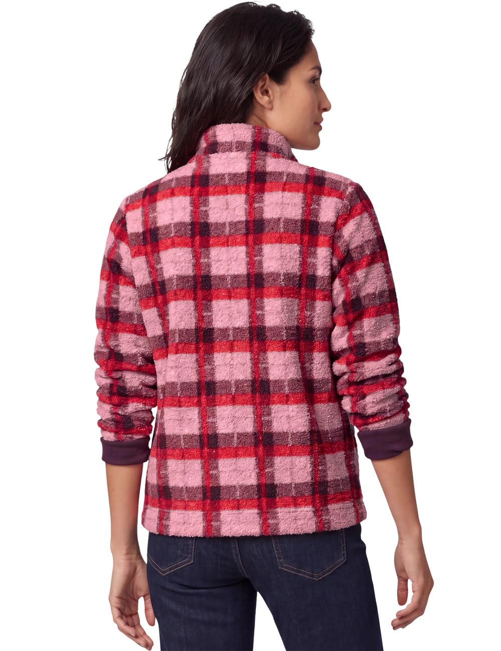 Cecil Damen 3231407 Langarm Teddy-Shirt mit Karomuster (1er Pack)