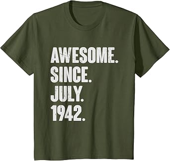 Retro 84 Years Old Awesome Since July 1942 84th Birthday T-Shirt