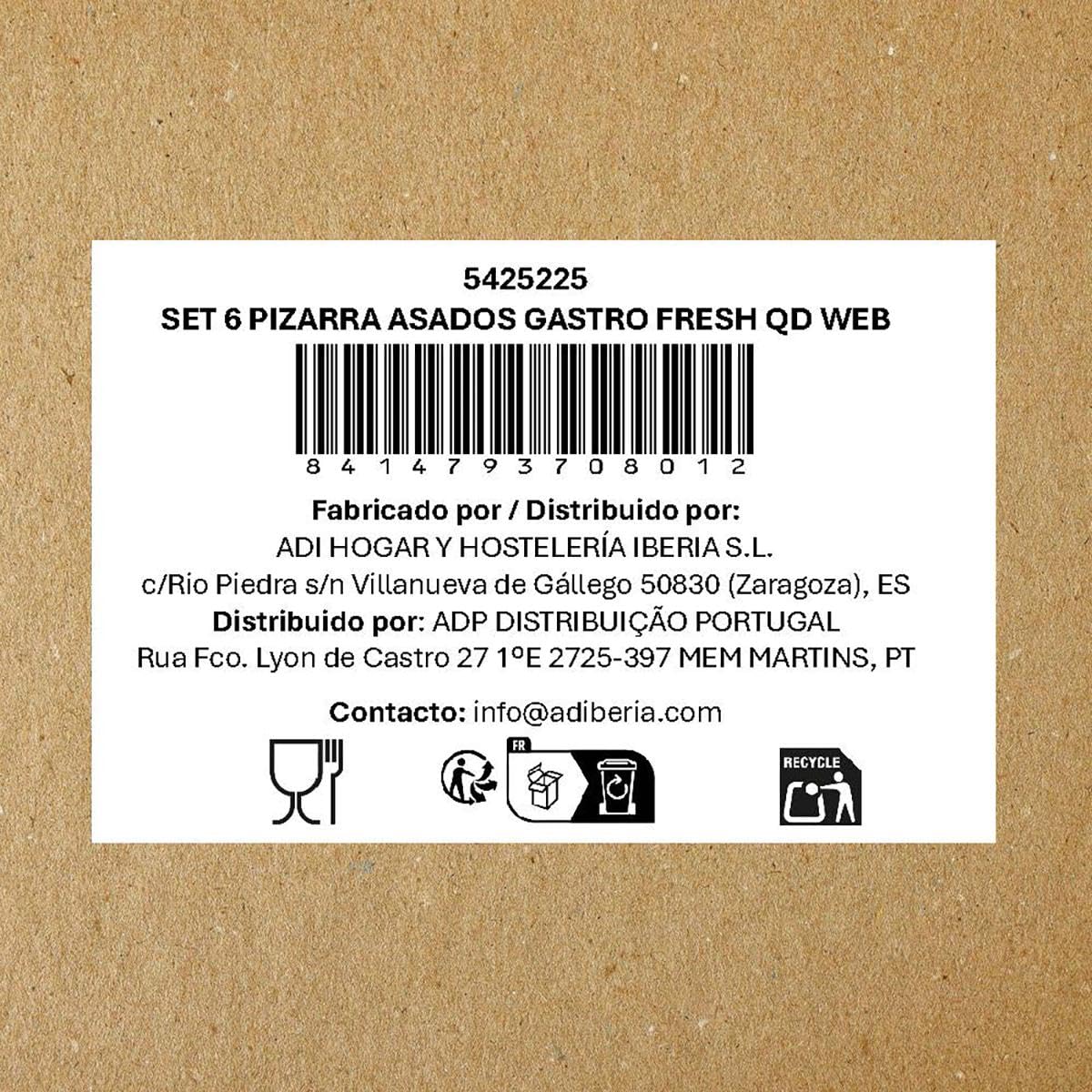 Quid Gastro Fresh Set mit 6 Schieferplatten, 40 x 30 cm