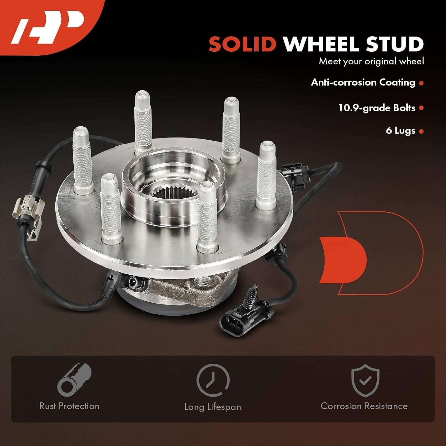 A-Premium 2 x Front Wheel Bearing and Hub Assembly with 6-Lug Compatible with AWD/4WD Chevy GMC Cadillac - 1999-2007 - Silverado 1500 Sierra Avalanche Suburban Yukon XL 1500 Escalade ESV EXT