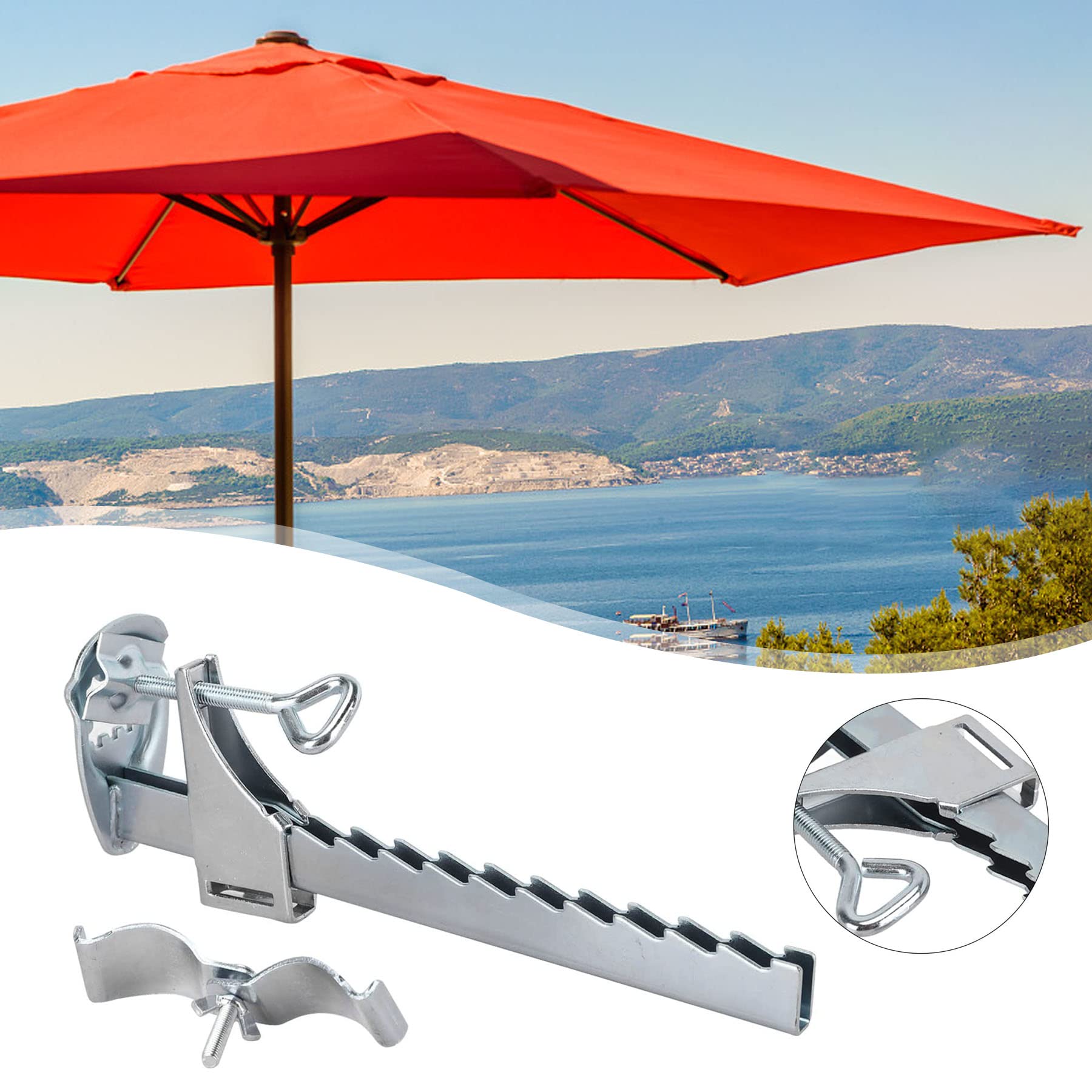 Regulowany uchwyt na balustradę przeciwsłoneczną, przedłużony uchwyt na parasol przeciwsłoneczny, zacisk balkonowy, uchwyt na balustradę balkonową, uchwyt na parasol przeciwsłoneczny