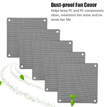 5Pcs 12 * 12cm PC Computer PVC Fan Cover Dust proof Storage Bag Black