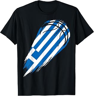 Basketball with flag of Patriotic Greece T-Shirt