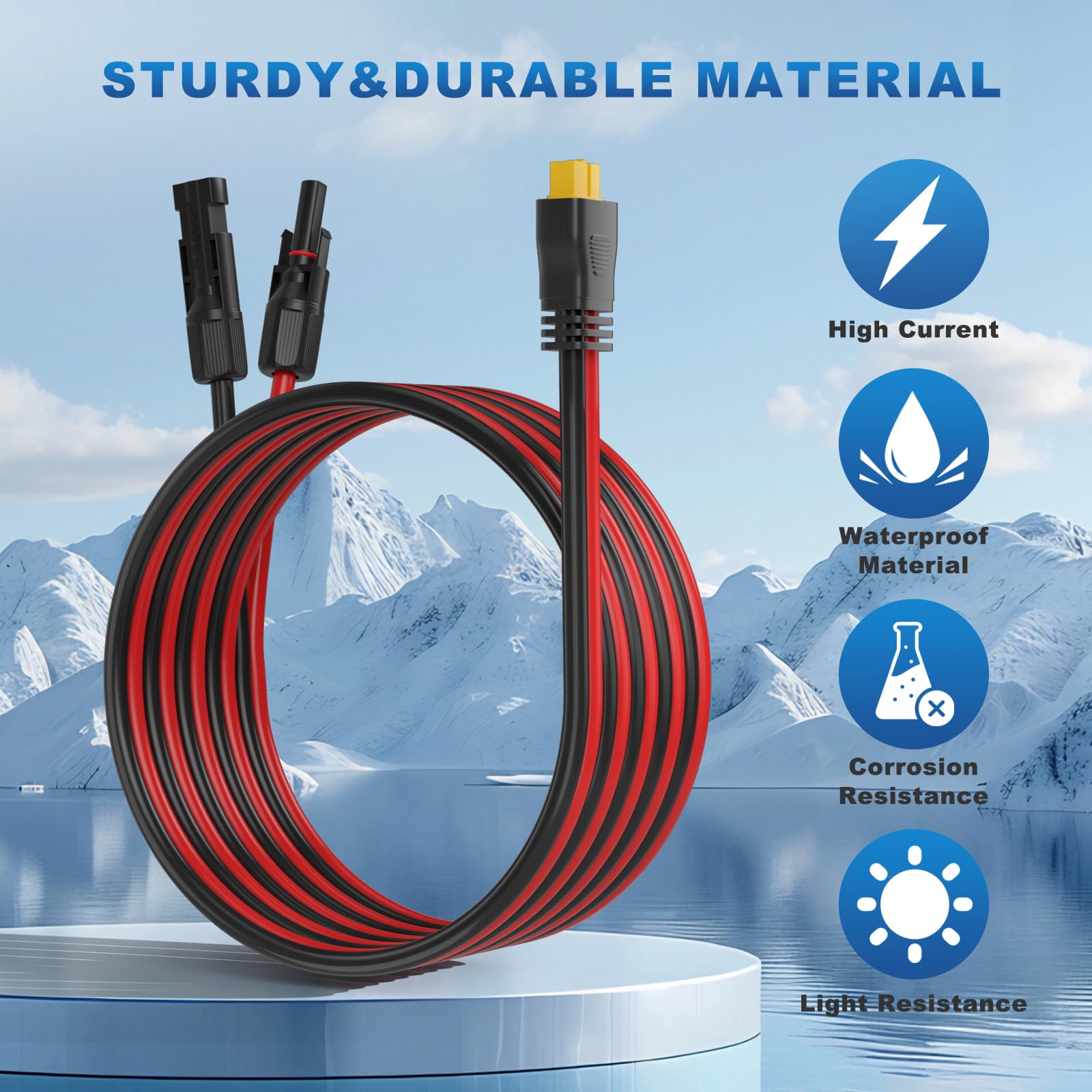 Spina solare a cavo XT60 10AWG 20FT prolunga per centrale elettrica portatile e pannello solare