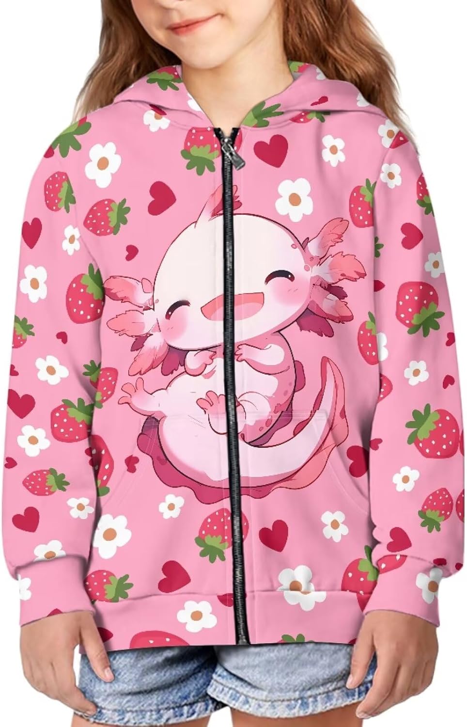 DISNIMO Kids Girls Full Zip Hoodie Sweatshirt Jacket Long Sleeve Casual Coat Top 6-16 Years