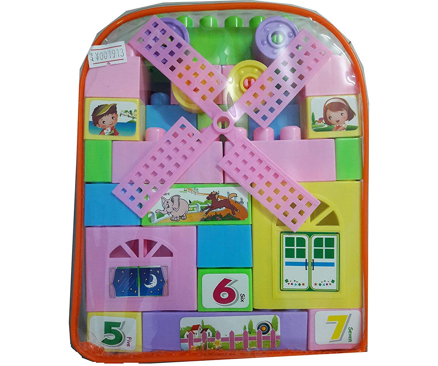 ANG Building Blocks for Kids, Learning Blocks For Kids, Happy Blocks, Bag Packing, Best Gift Toy, Construction Block Set, Learning and Education toys for kids, Puzzle Block Game for Kids Multicolor (Set Of 47 Pcs)