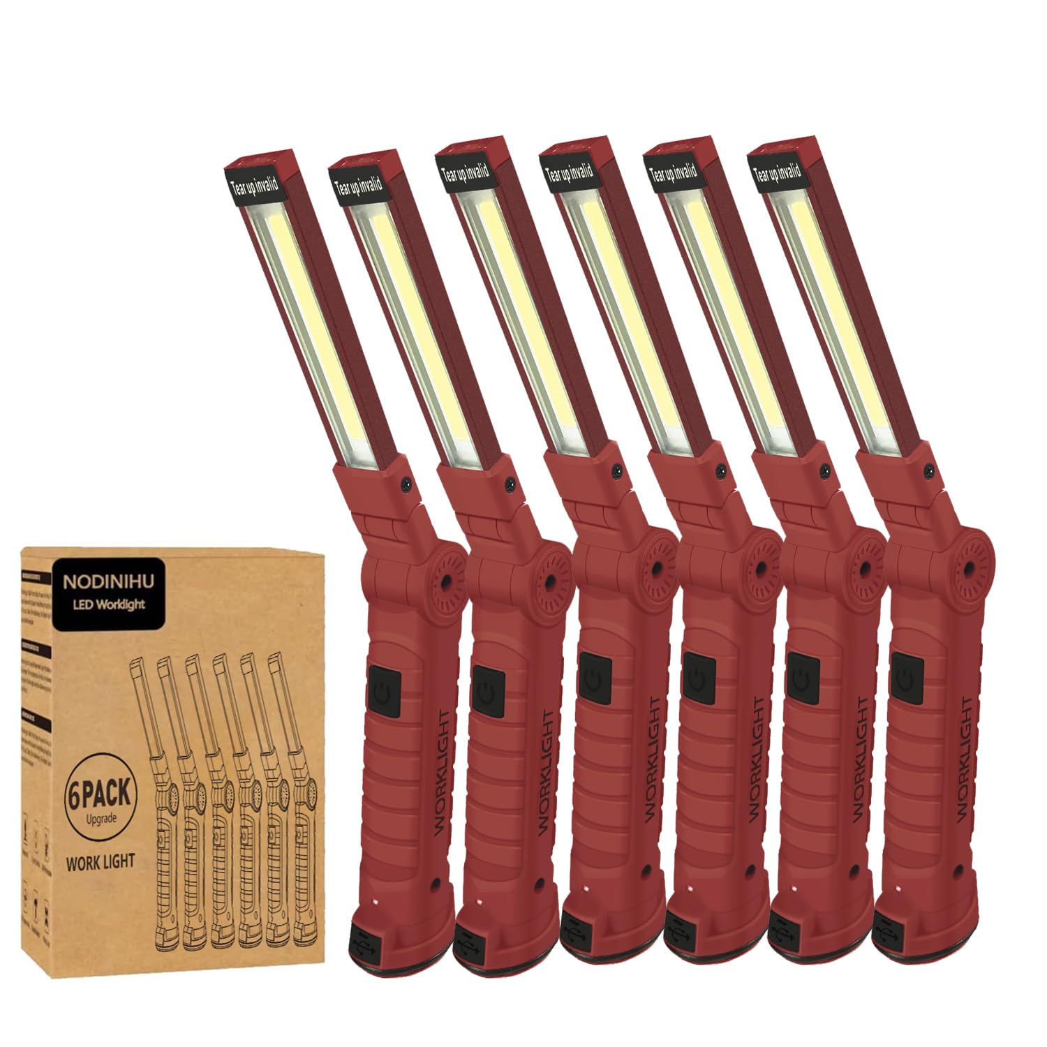 NODINIHU Rechargeable Work Lights - 4 Pack, Magnetic & Hanging -14