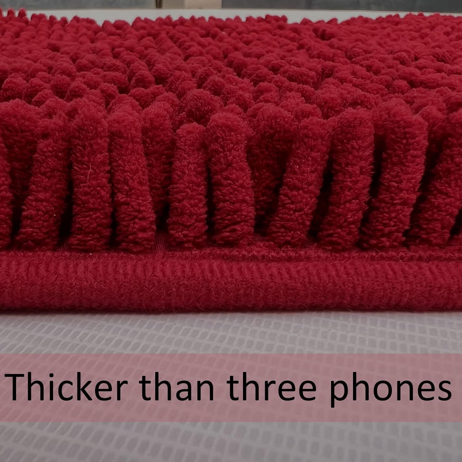 RUN HELIX Bathroom Rugs Sets 2 Piece, Luxury Shaggy Extra Thick Bathroom Rugs, Plush Non-Slip Mats for Bath Room Floor, Machine Wash, Ultra Absorbent, 32 x 20 + 24 x 16 Inches, Burgundy