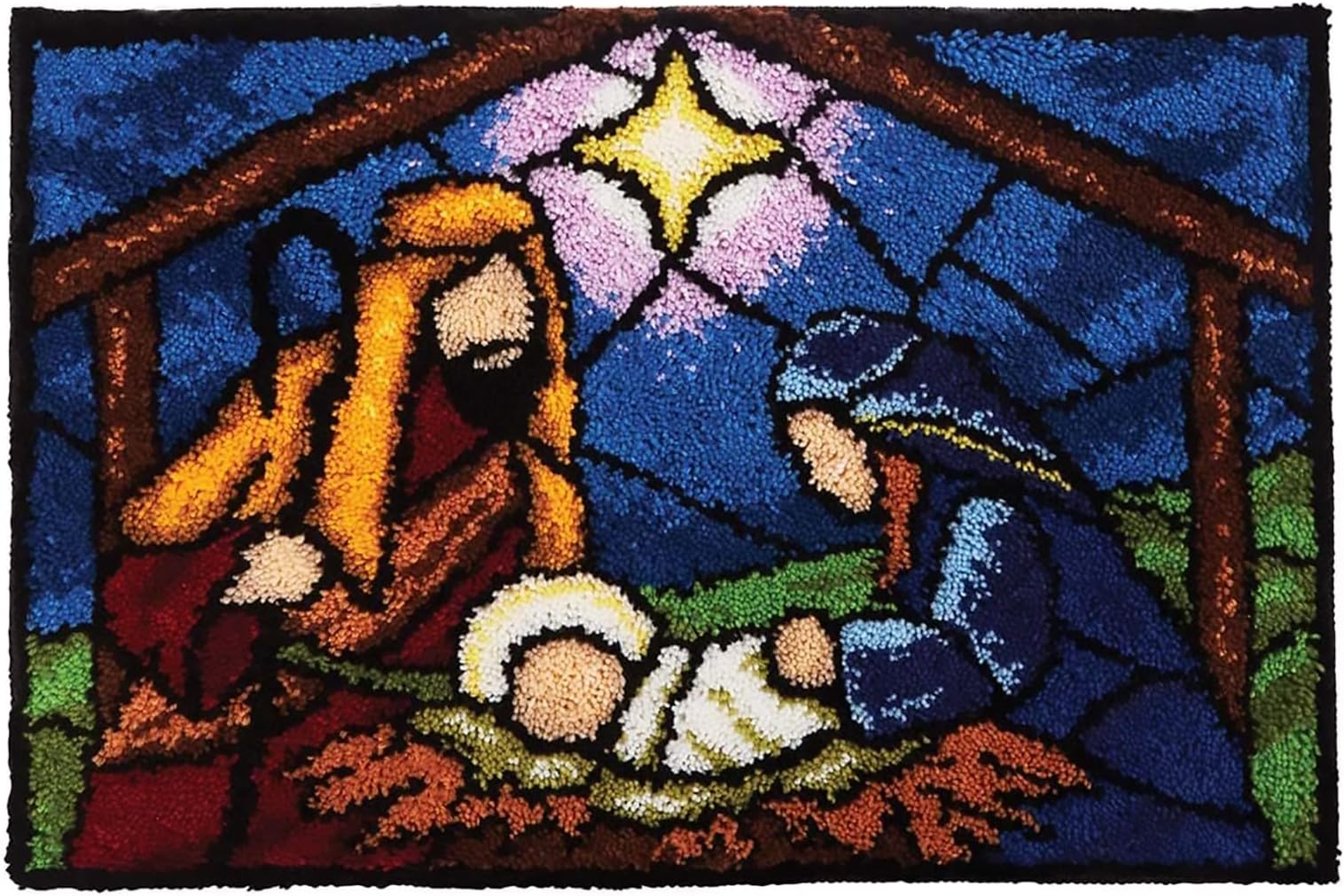 Latch Hook Kits Rug, 3D Pattern Printed Canvas Crochet Needlework Crafts Floor DIY Latch Kits for Adults Beginners 20.4" X 15" (52X38cm)