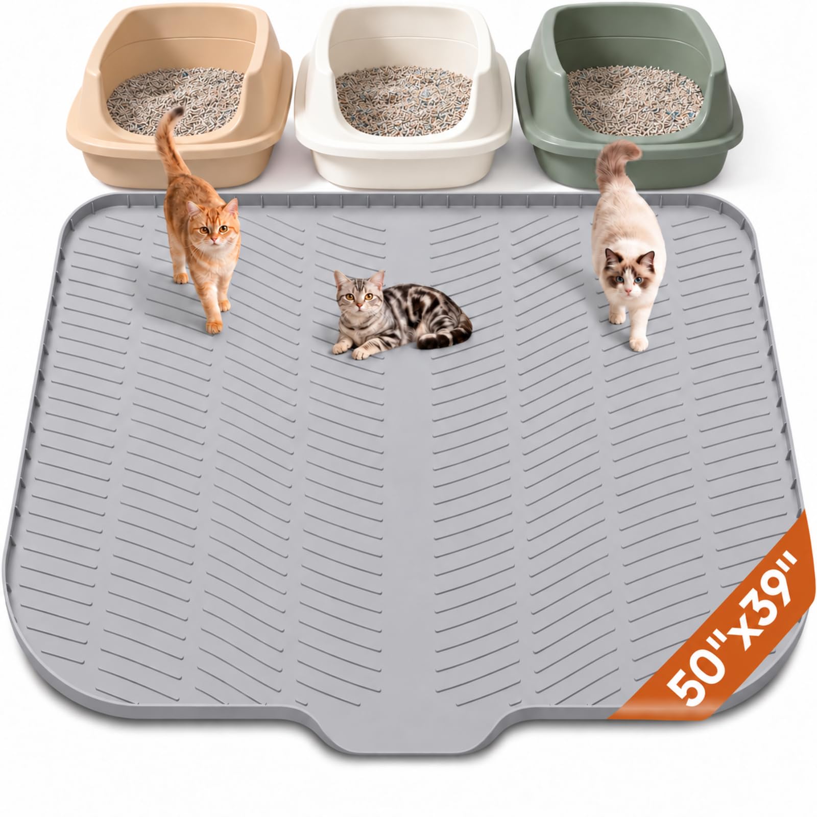 127 x 99 cm arena para gatos de silicona XXL con orificio de salida