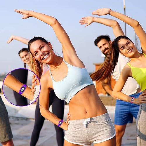 Miniatura 7 de Geyoga Pedometer for Walking Steps and Miles Pedometer Watch Silicone Steps Tracker Running Bracelet Ankle Step Counter for Calorie Burning and Step