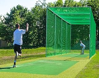 DEWAN SONS Nylon UV Protected 3 Side Interlocked Cricket Net with ROOF for Practice (1 mm/100 x10 ft)