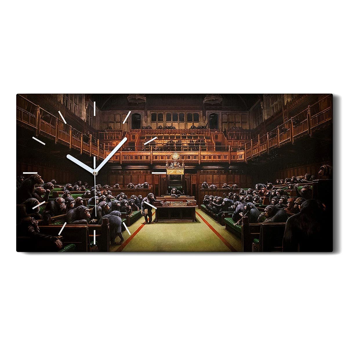 Horloge sur Toile 60x30cm Parlement Décentralisé Déco Salon Chambre