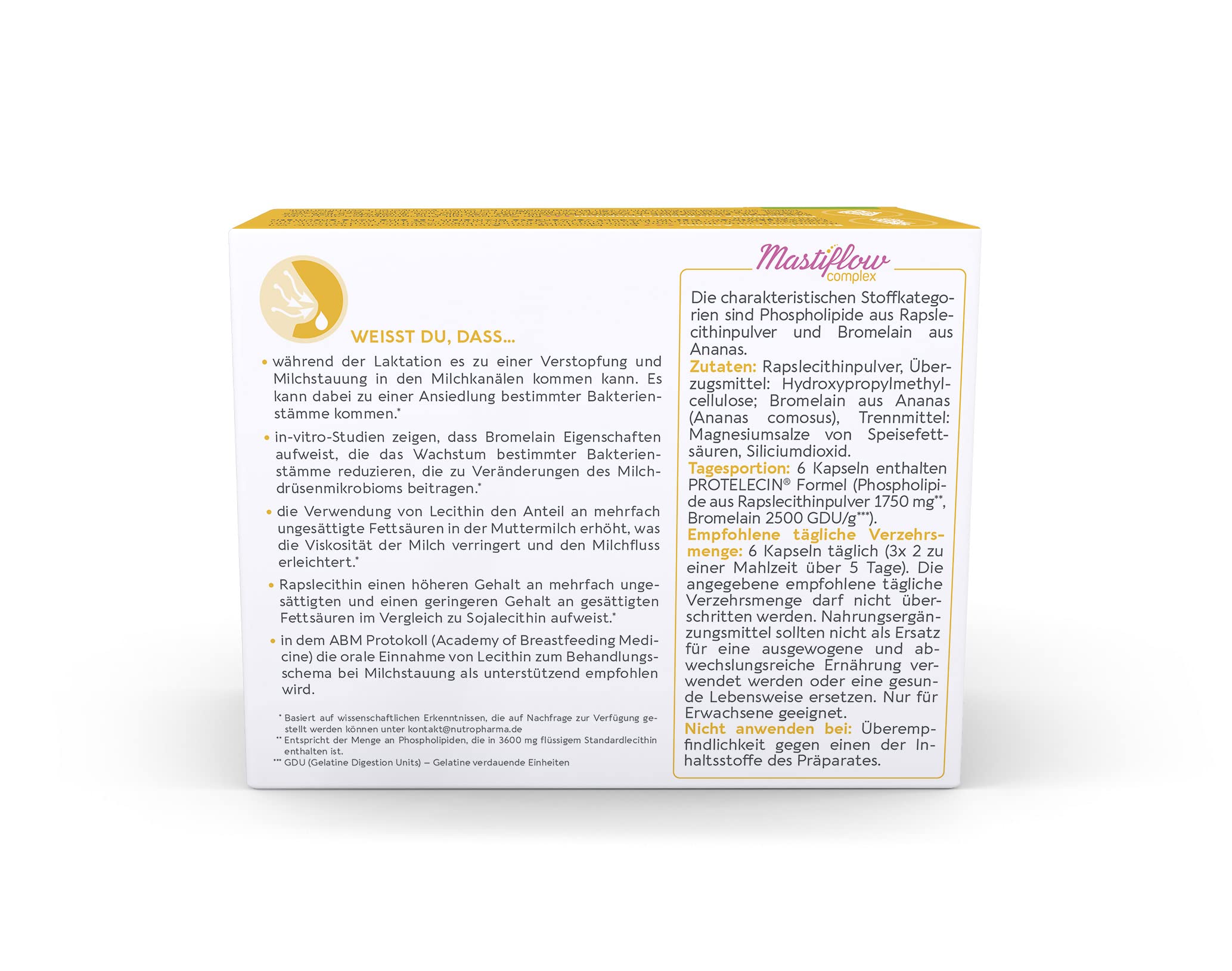 Complex – bei Milcheinschuss & Milchstau, Schwellungen in der Brust | Lecithin & Bromelain | Hebammengetestet & natürlich formuliert