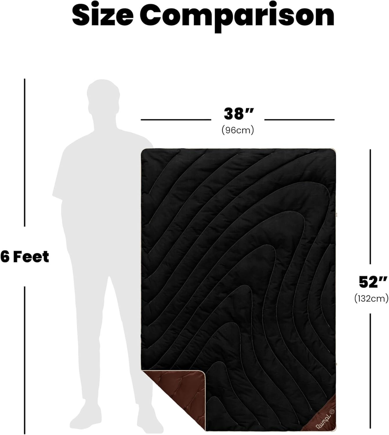 Rumpl Campfire Puffy Spark-Resistant Outdoor Blanket, Throw, Black Mocha