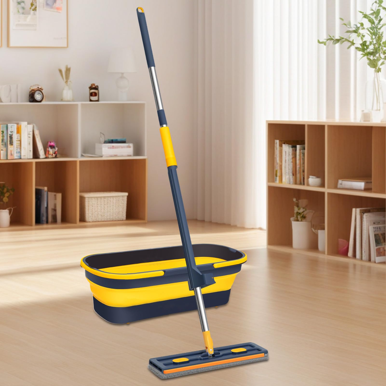 Mop Płaski Z Mikrofibry Obrotowy 360° Na Mokro I Sucho | Mop Płaski Do Czyszczenia Podłóg Na Mokro I Sucho Do Kuchni, Domu, Biur, Mieszkań, Dywanów,
