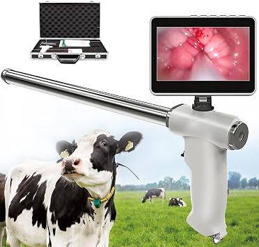 Insemination Kit for Cows Cattle Visual Insemination Gun Adjustable Screen, Professional Visual Insemination Gun Cow Visual Endoscope Sperm AI Gun Tools Veterinary Breeding Kit for Cattle