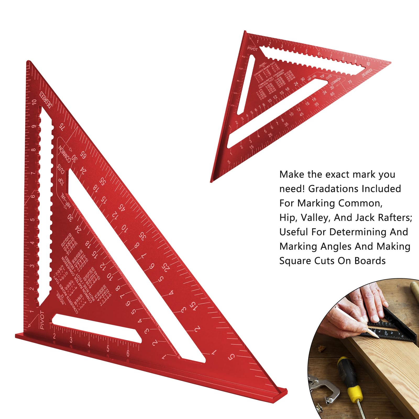Steel Triangular Rulers Snapklik.com : WaKuKa Carpenter Square 12-inch Layout Tool Alloy Metal ...