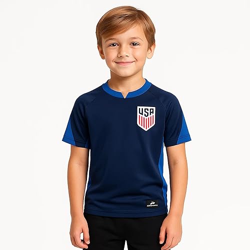 Icon Sports USMNT - Camiseta oficial del día del partido de fútbol de Estados Unidos con licencia oficial | Striker, S azul marino